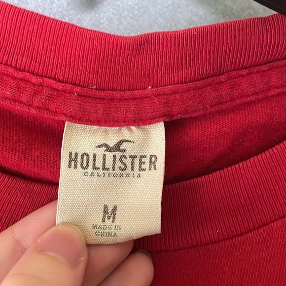 HOLLISTER California Signature Men's Short Sleeve Red T-Shirt 100% Cotton EUC - Picture 3 of 4